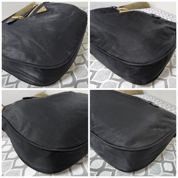 Authentic Prada Tessuto Nylon Hobo Shoulder Bag Black - Picture 6 of 12